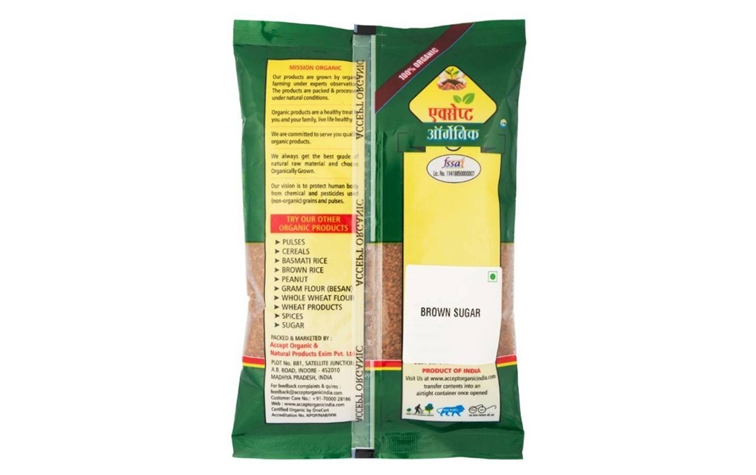 Accept Organic Brown Sugar    Pack  1 kilogram